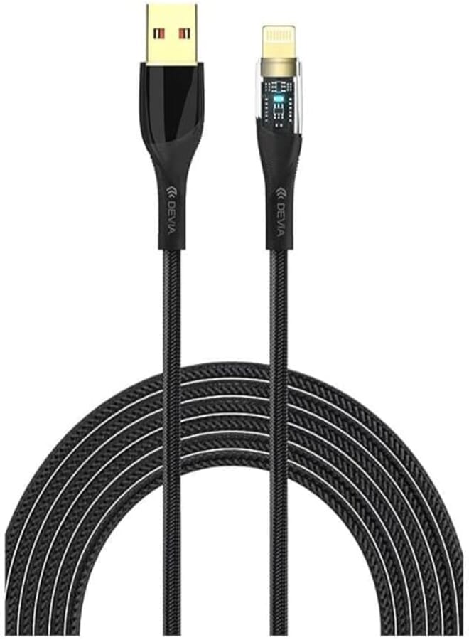 Devia Star Series 2.4A A Lightning Woven Cable, 1 Meter Cable Length, Black
